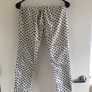 Skinny stretch polka dot jeans